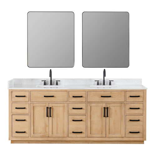 Altair Designs Gavino 84" double vanity with top - 557084-LB-GW-NM