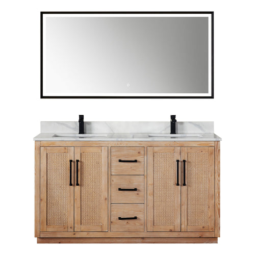 Altair Designs 60" double vanity with top - 561060-LB-CWQ-NM