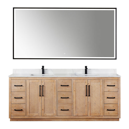 Altair Designs Floral 84" double vanity with top - 561084-LB-CWQ-NM