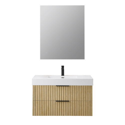 Altair Designs 36" single vanity with top - 563036-NB-WH-NM