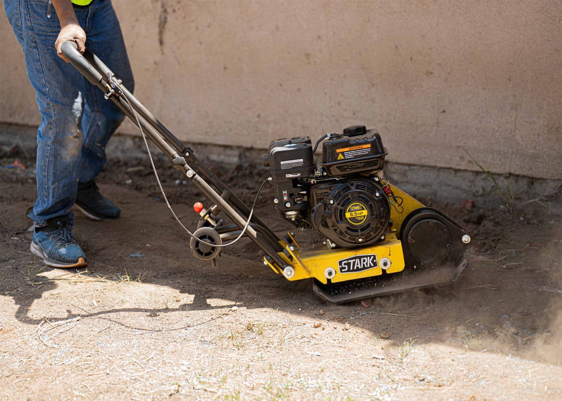 Stark USA 212cc Walk Behind 7hp Gas Vibratory Plate Compactor Rammer Soil Dirt - 61003