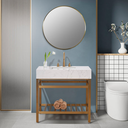Altair Designs 36" single vanity with top - 68036-AWAP-MB-NM