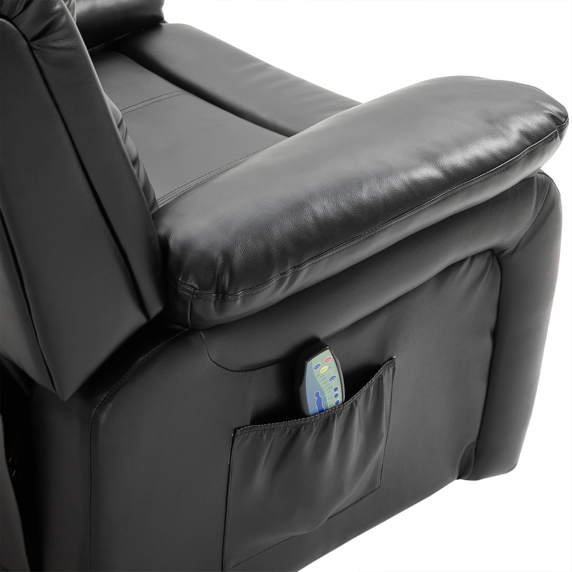 HomCom PU Leather Massage Recliner Chair, Swivel Rocker Sofa with Remote Control, Footrest, - B0BG7VCSHM