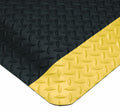 Wearwell Diamond-Plate SpongeCote UltraSoft Mat, 4' Width x 75' Length x 15/16" Thickness, Black/Chevron - 414.1516x4x75BYL