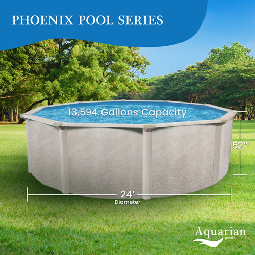 Aquarian Phoenix 24' x 52" Above Ground Swimming Pool with Pump and Ladder - 75180