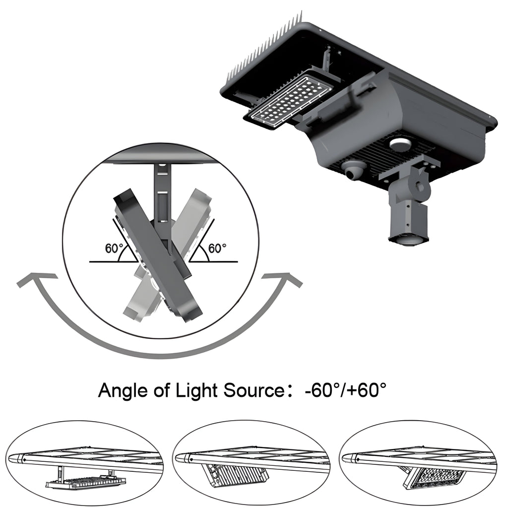 AVS Energy Solar LED Street Light 50 Watt 10091 Lumens 5000K Smart Street Light Parking Lot Light Solar All in One Street Light  - AVS Energy