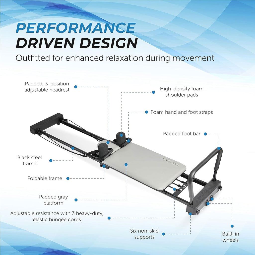 Stamina AeroPilates 287 Folding Pilates Workout Reformer Machine w/o Rebounder - 79739