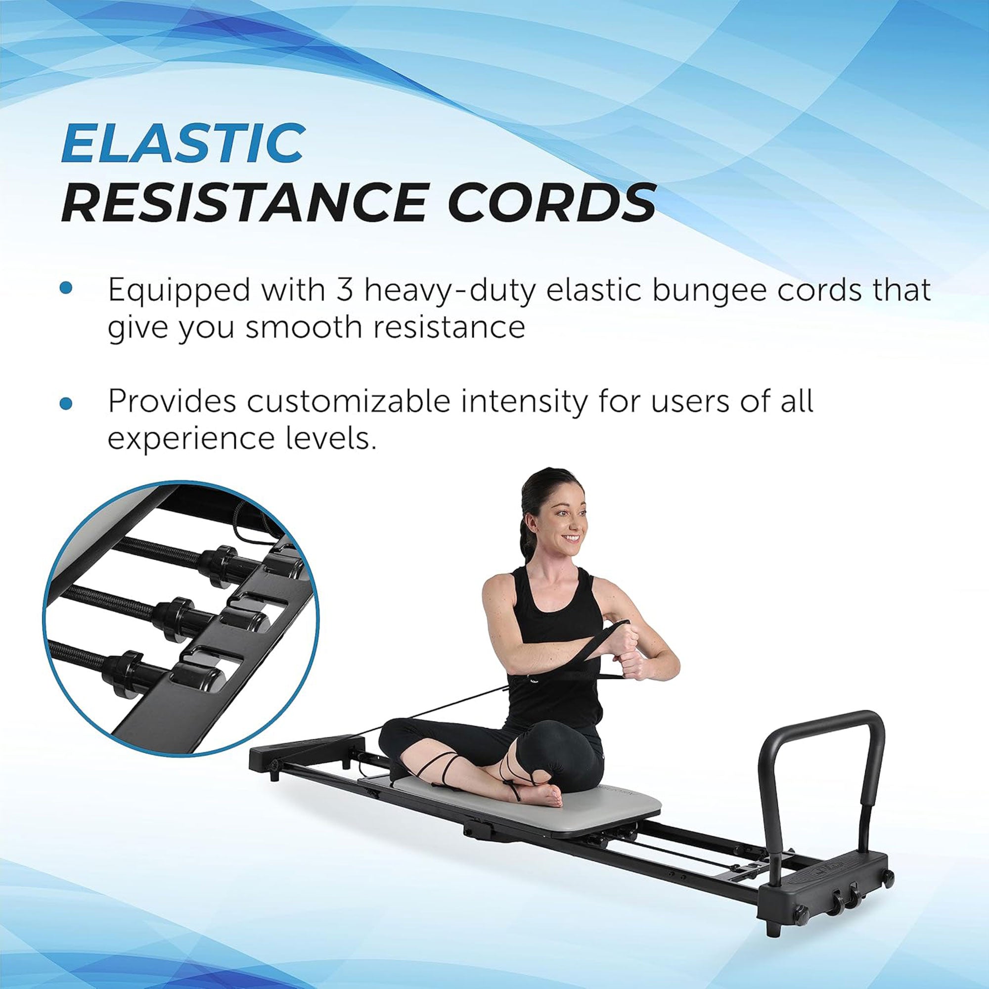 Stamina AeroPilates 287 Folding Pilates Workout Reformer Machine w/o Rebounder - 79739