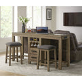 Sunset Trading Saunders 3PC Console Bar Table & Stool Set with Charging Station  - ED-D18620TCB-3P