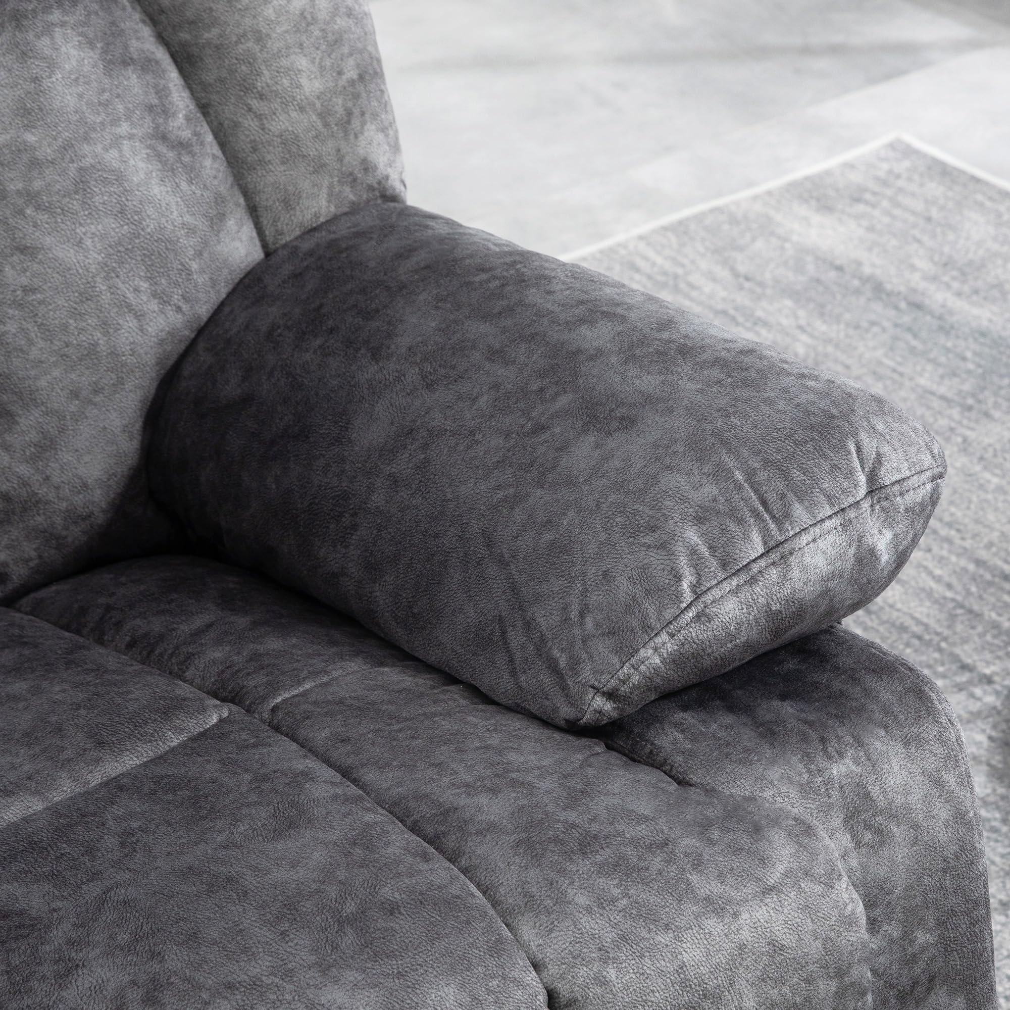 HomCom Rocker Recliner Chair for Living Room, Fabric Reclining Chair with Cushion, Rocking Chair - B0CYKFGCYV