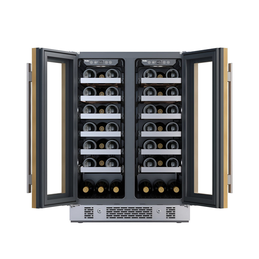 Avallon 24 Inch Wide 42 Bottle Capacity French Door Wine Cooler with LED Lighting - AWC242FDPRG