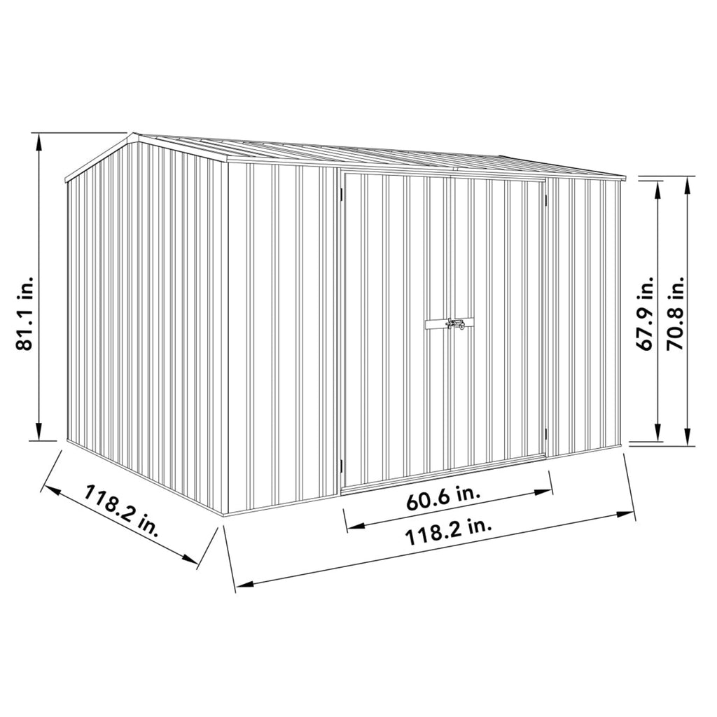 Palram  Absco | 10x10x7 ft Premier Metal Storage Shed - AB1002