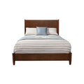 Alpine Flynn Mid Century Modern California King Panel Bed, Walnut - 966WAL-07CK