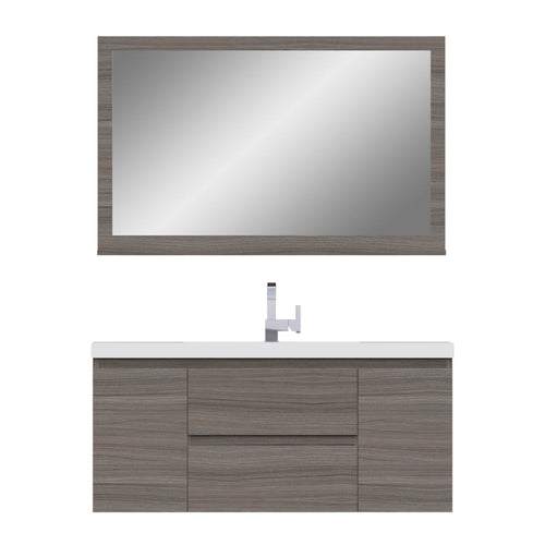 Alya Bath Paterno 48" Single Gray Modern Wall Mounted Bathroom Vanity With Acrylic Top and Integrated Sink - AB-MOF48-G
