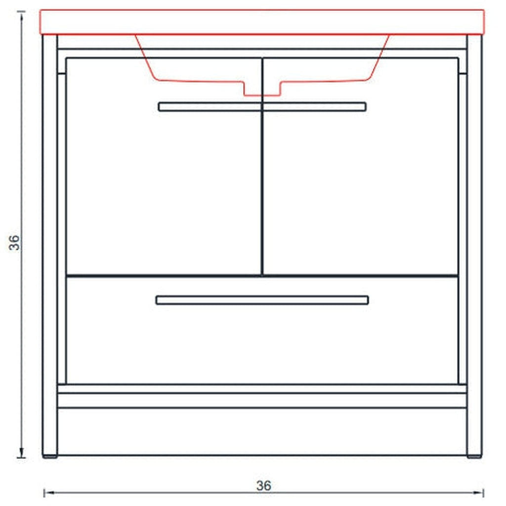 Alya Bath Sortino 36" Single White Modern Freestanding  Bathroom Vanity With Acrylic Top and Integrated Sink - AB-MD636-W