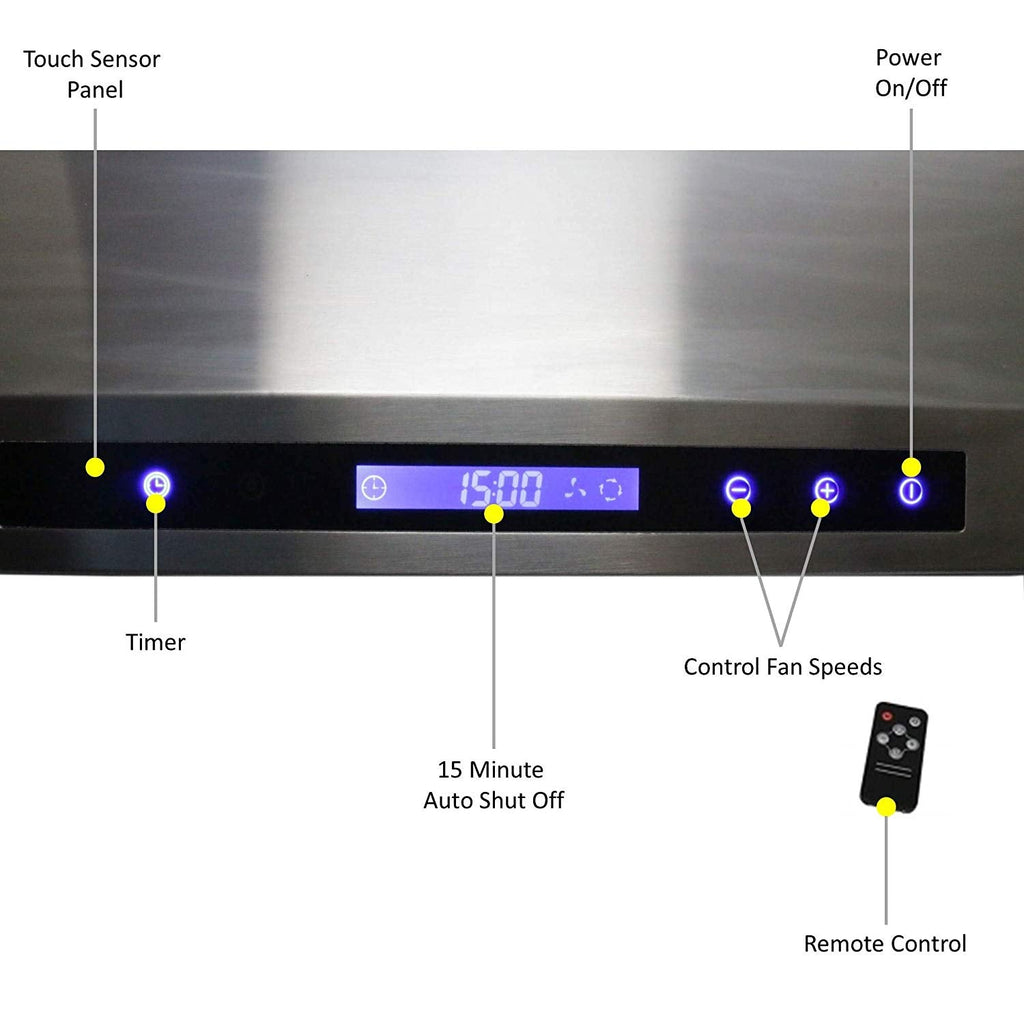 Combo Awoco 36” Freestanding 6 Burners Range with 36'' RH-S10-36E Under Cabinet Range Hood - JK36A1-T-NG+RH-S10-36E