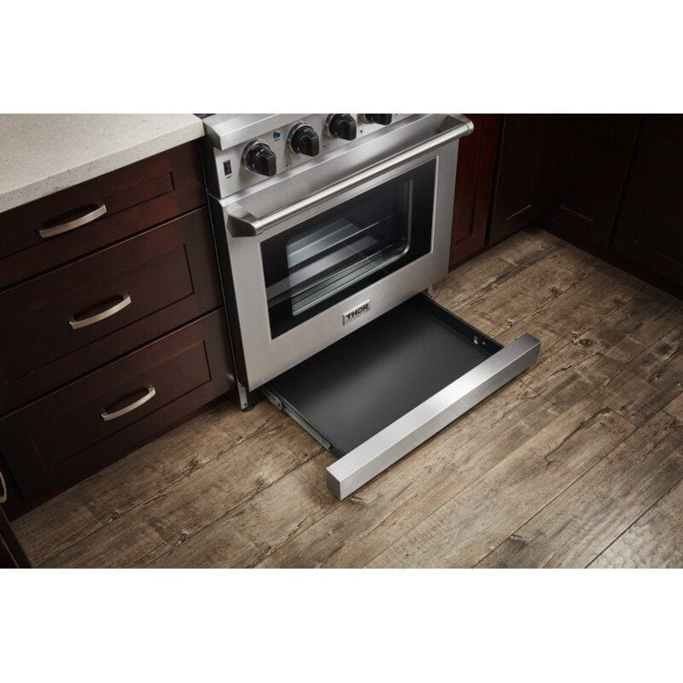 Thor Kitchen 30 in. Propane Gas Range, Range Hood, Dishwasher and Refrigerator, AP-LRG3001ULP-3