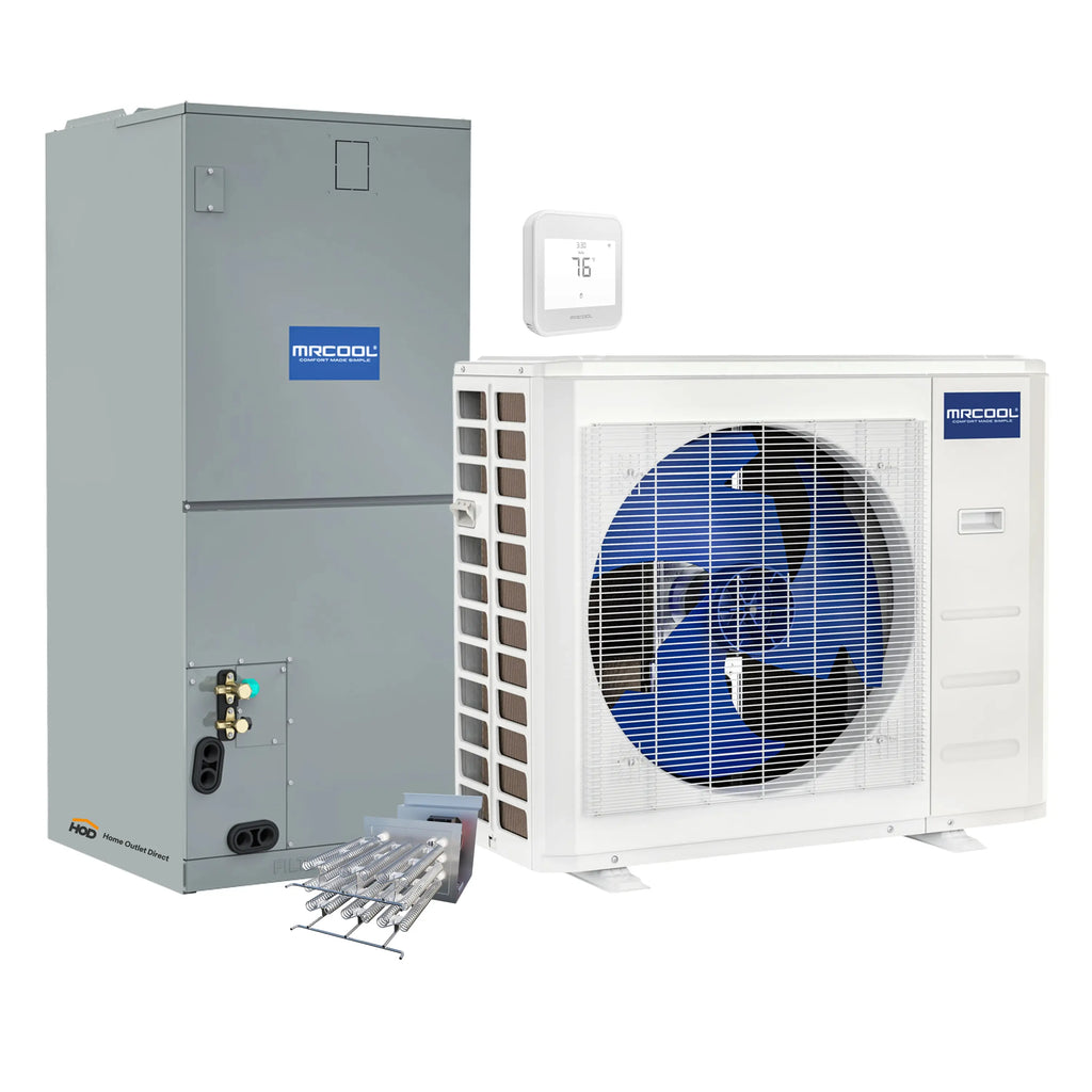 MRCOOL Hyper Heat 2nd Gen 30K BTU, 2.5 Ton, 16.8 SEER2 Heat Pump Condenser and Ducted Air Handler with 5kW Heat Kit  - C30HP230BL00H05