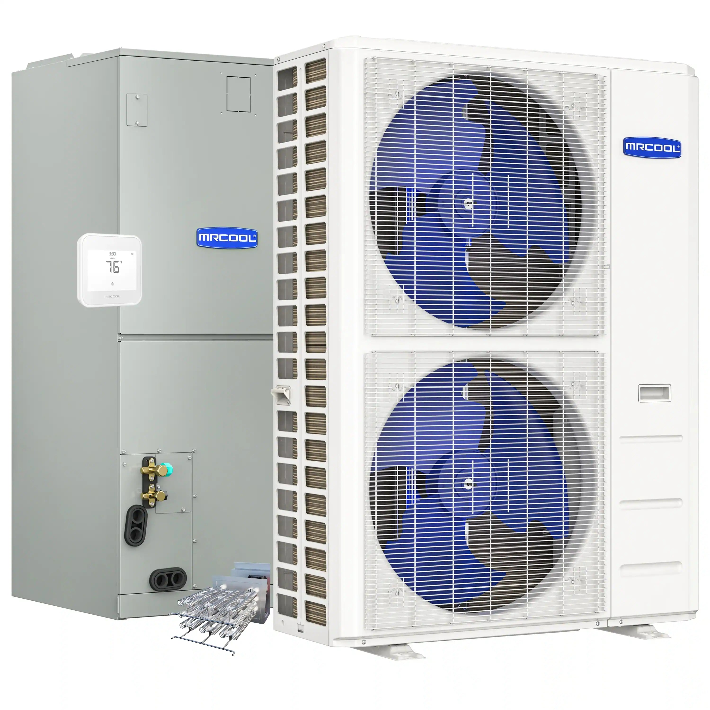 MRCOOL Hyper Heat 2nd Gen 48K BTU, 4 Ton, 16.5 SEER2 Heat Pump Condenser and Ducted Air Handler with 10kW Heat Kit  - C48HP230BL00H10