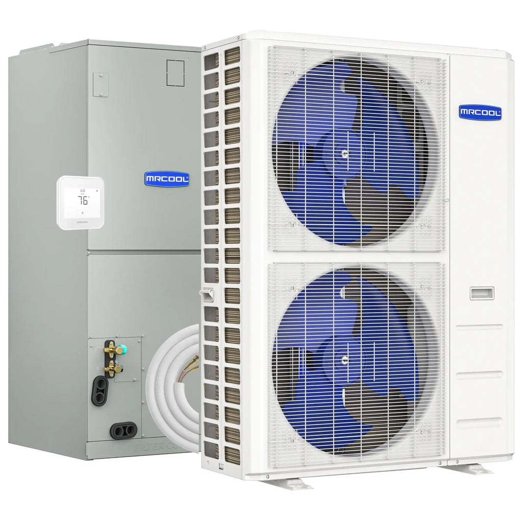 MRCOOL Hyper Heat 2nd Gen 48K BTU, 4 Ton, 16.5 SEER2 Heat Pump Condenser and Ducted Air Handler with 15 Ft. R-454B No-Vac Lineset  - CENTRAL-48-HP-230B15