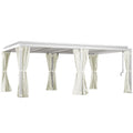 Outsunny 12' x 19' Pergola with Adjustable Louvered, Outdoor Pergola with Curtains and Netting, Cream White - 84C-509V00WT