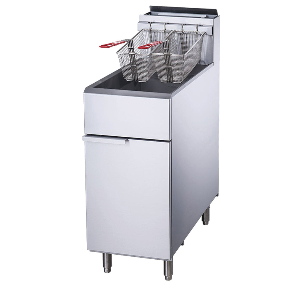Chef AAA - TCF3-NG Commercial 40lbs Natural Gas Fryer with 3 Tube Burners - TCF3-NG