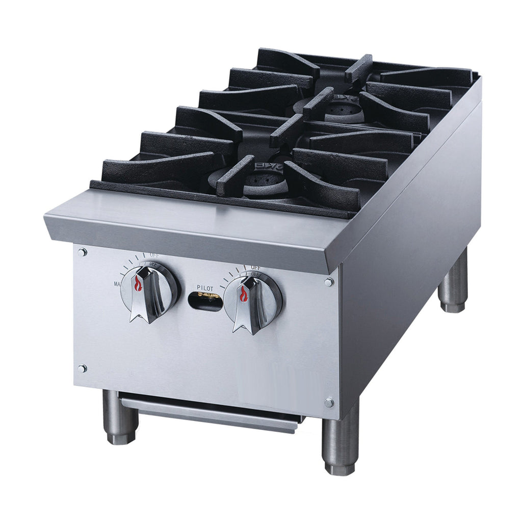 Chef AAA - TCHPA12 Commercial 12" Countertop Hot Plate with 2 Burners - TCHPA12