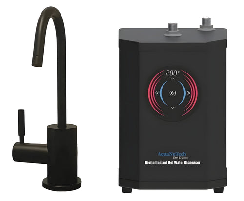 AquaNuTech Digital Instant Hot Water Dispenser with Hot Only Contemporary C-Spout Faucet New - HT-H2400-CH