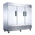 Dukers D83F 83" Three Solid Door Bottom Mount Reach-In Freezer 64.8 Cu. Ft. - D83F