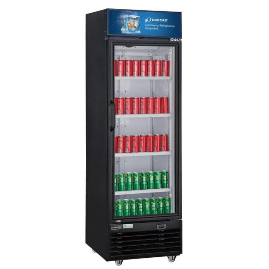Dukers LG-430 25" Single Glass Swing Door Merchandiser Refrigerator 15.2 Cu. Ft. - LG-430