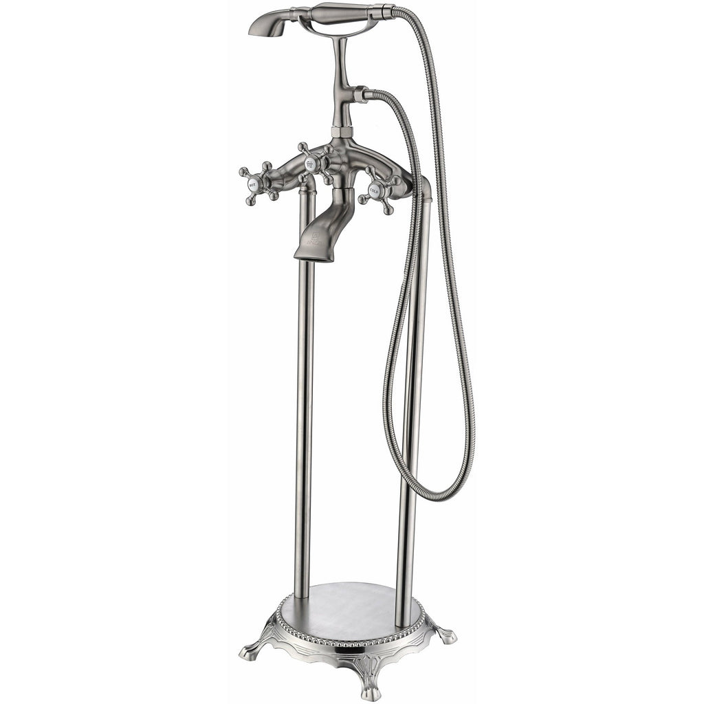 Anzzi Tugela 3-Handle Claw Foot Tub Faucet with Hand Shower FS-AZ0052 - FS-AZ0052BN