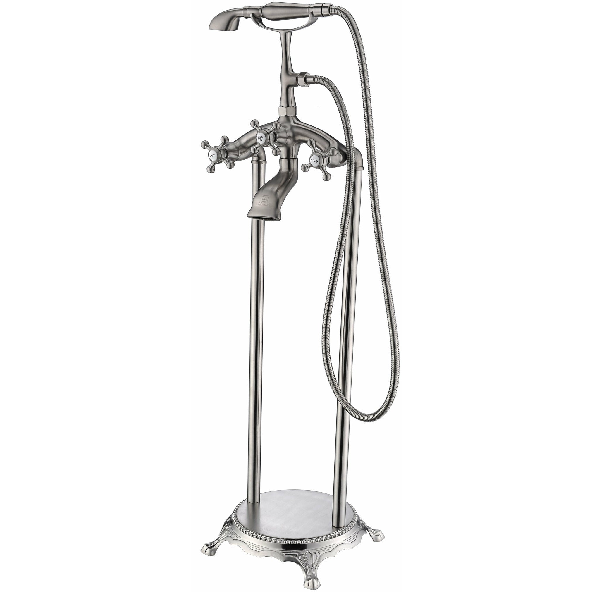 Anzzi Tugela 3-Handle Claw Foot Tub Faucet with Hand Shower FS-AZ0052 - FS-AZ0052BN