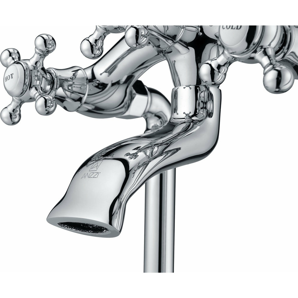 Anzzi Tugela 3-Handle Claw Foot Tub Faucet with Hand Shower FS-AZ0052 - FS-AZ0052BN