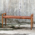 Uttermost Plait Woven Leather Bench 25474