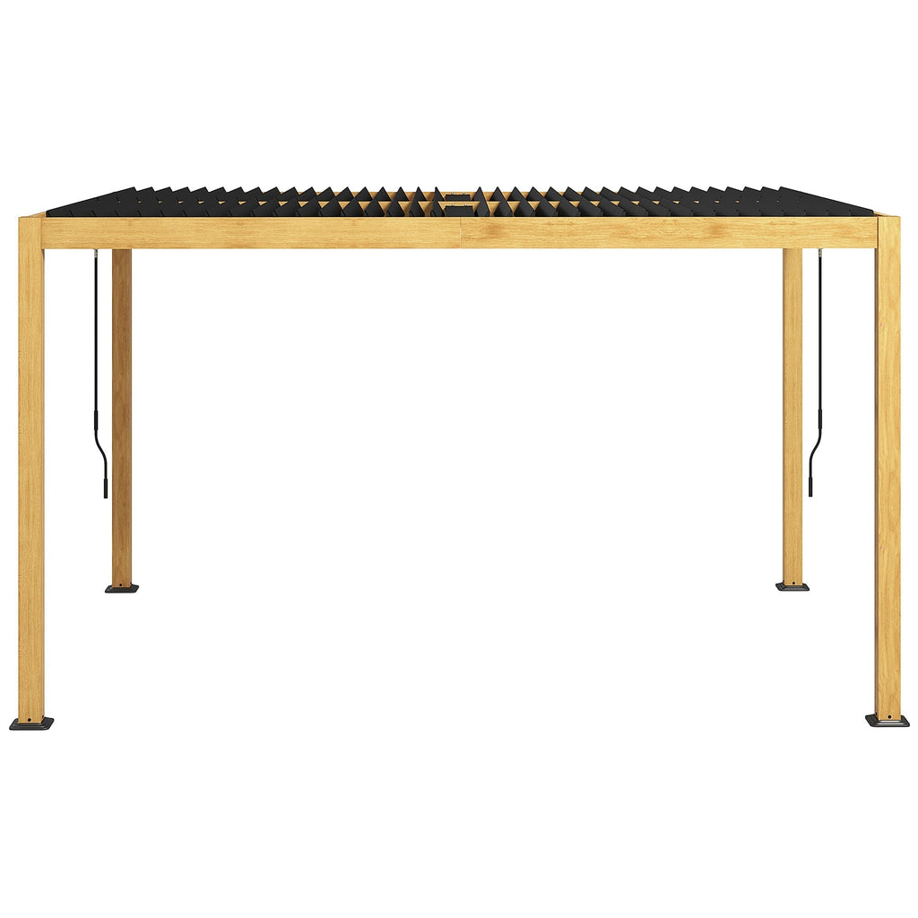 Outsunny 10' x 13' Aluminum Louvered Pergola with Adjustable Roof, Hardtop Gazebo for Outdoor Spaces, Gray - 84C-454V01ND