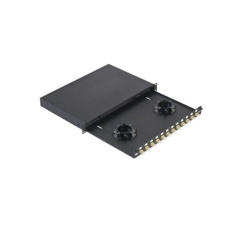 Panduit Opticom Fiber Optic Drawer: Pre-Loaded 24 Duplex LC Multi-Mode OM3/4 - FD1W24AQDLCZ