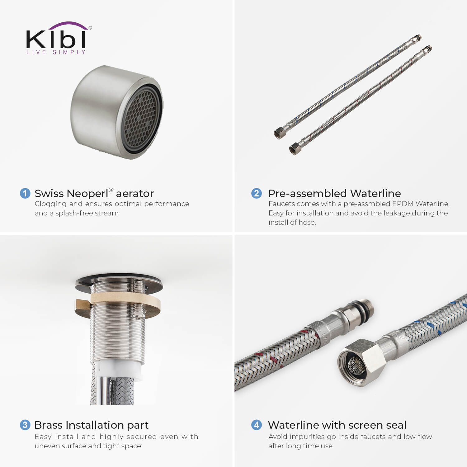 Kibi Lowa Single Handle High Arc Kitchen Bar Sink Faucet With Soap Dispenser in Brushed Nickel Finish - C-KKF2001BN-KSD100BN