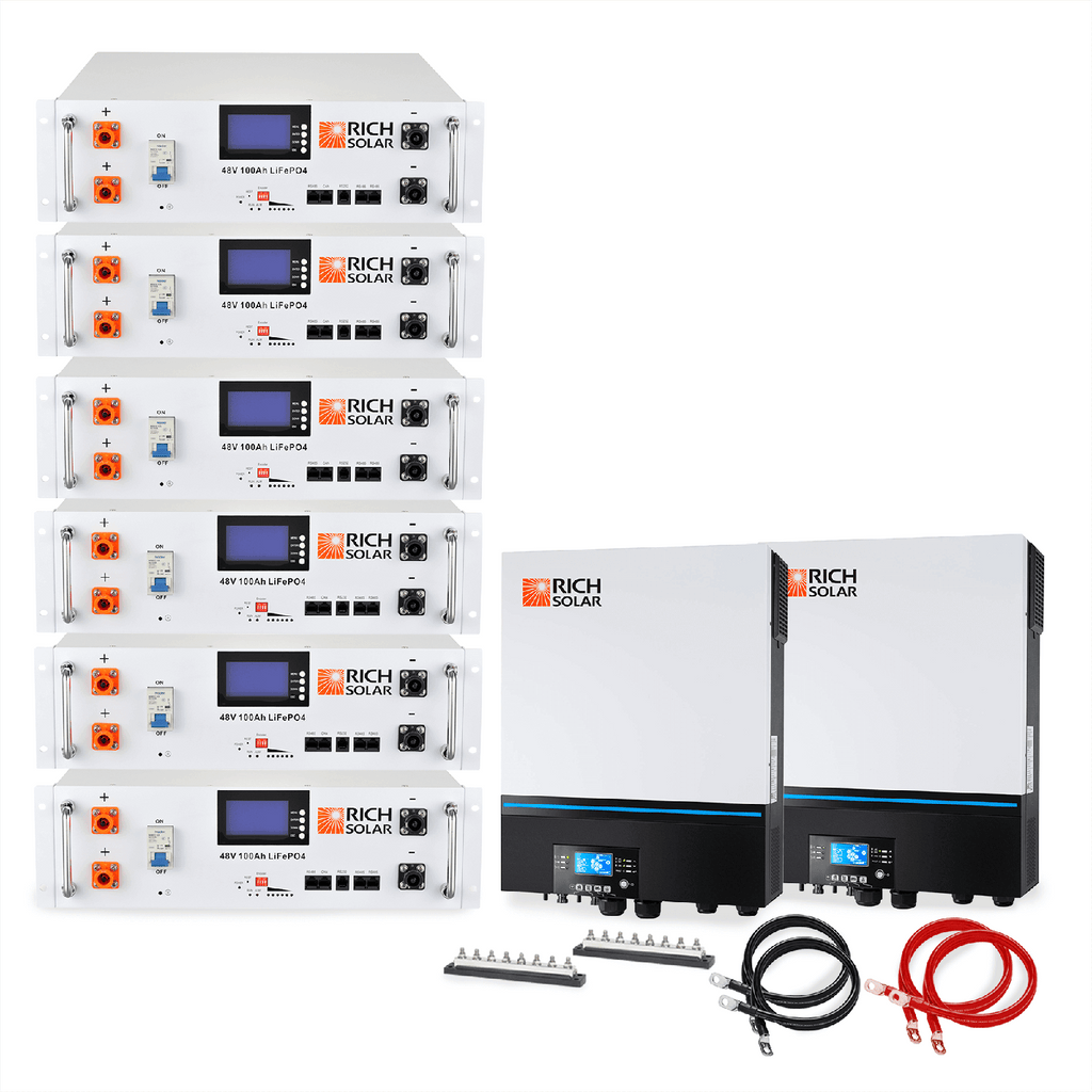 Off-Grid System Kit | 13,000W 120/240V Output, 48VDC(28.8kWh Alpha 5 Server Lithium Iron Phosphate Battery) - Backyard Provider
