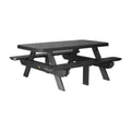 LuxCraft 6' Rectangular Outdoor Poly Picnic Table - P6RPTBK