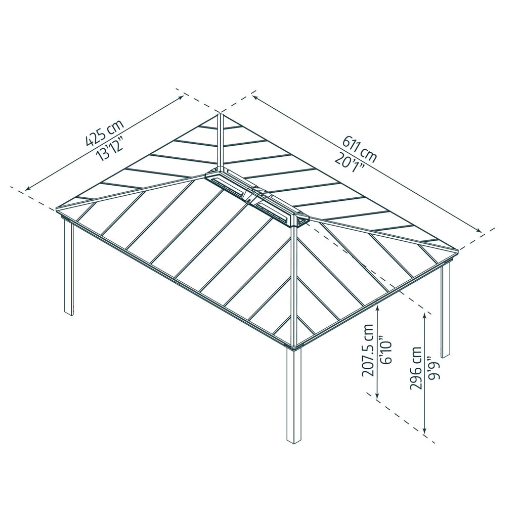 Palram - Canopia | Colorado Carport Kit - Grey Structure - HG9137