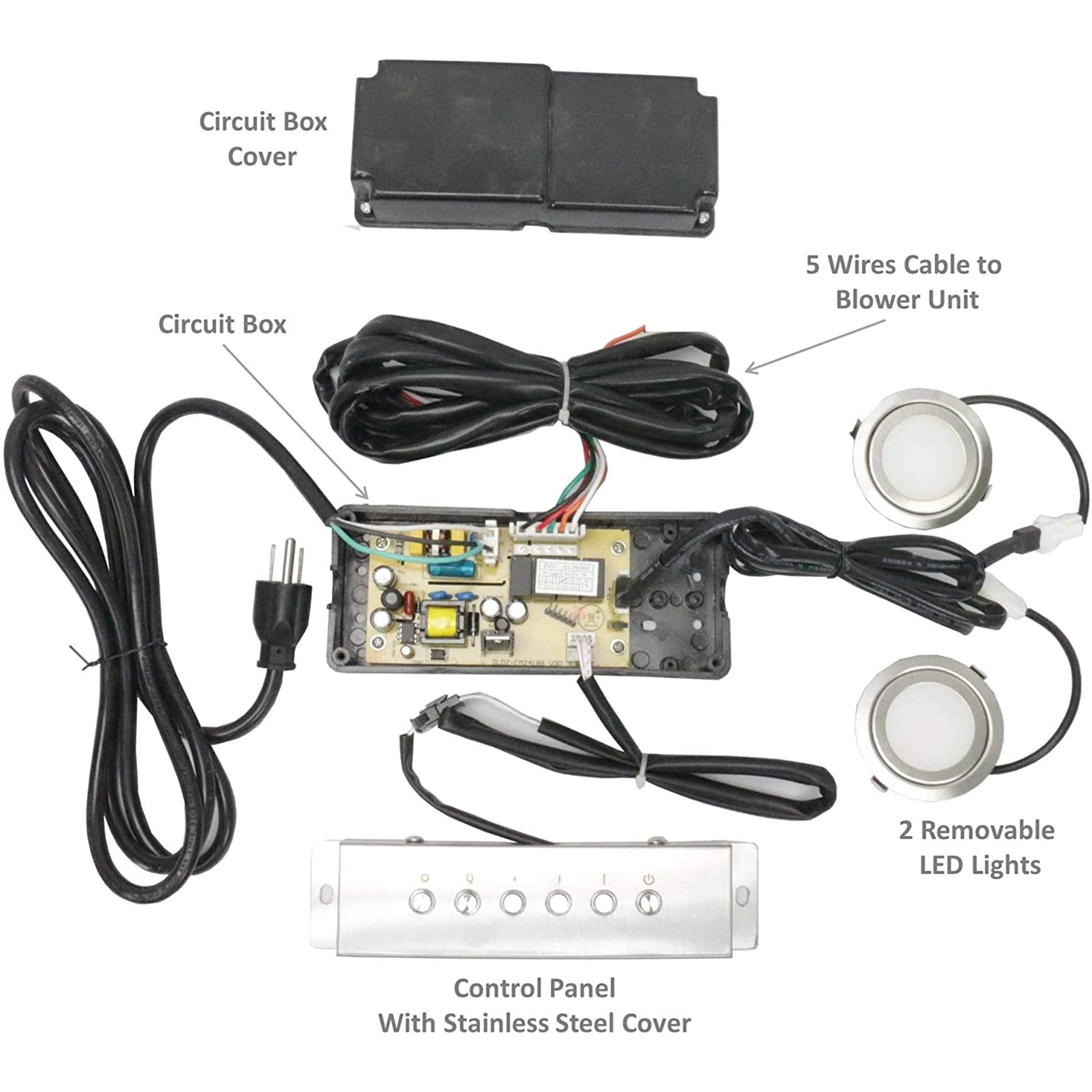 Awoco RH-SP08-BLW Powerful 8" Inline Blower Unit for Split Range Hoods, 4 Speeds, 8” Round Top Vent, 1000CFM - RH-SP08-BLW