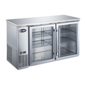 SABA  24" Depth 60' Two Glass Door Commercial Back Bar Cooler (Stainless Steel) - SBB-24-60GSS