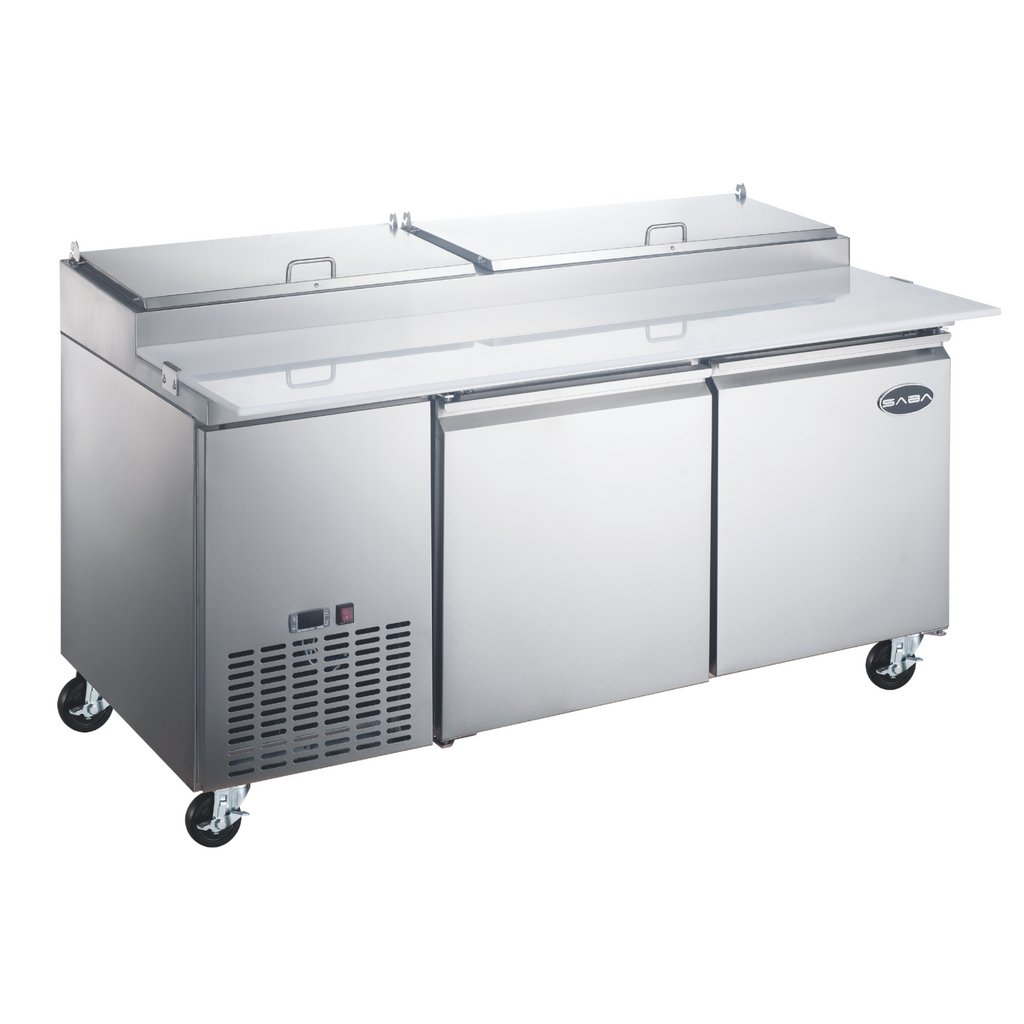 SABA SPP-67-9 - 67" Two Door Commercial Pizza Prep Table with 9 Pans