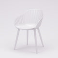 Midtown Concept Cannes White Monocrome Indoor Dining Chair - 4PC - SC CANNES WH_ALUWH