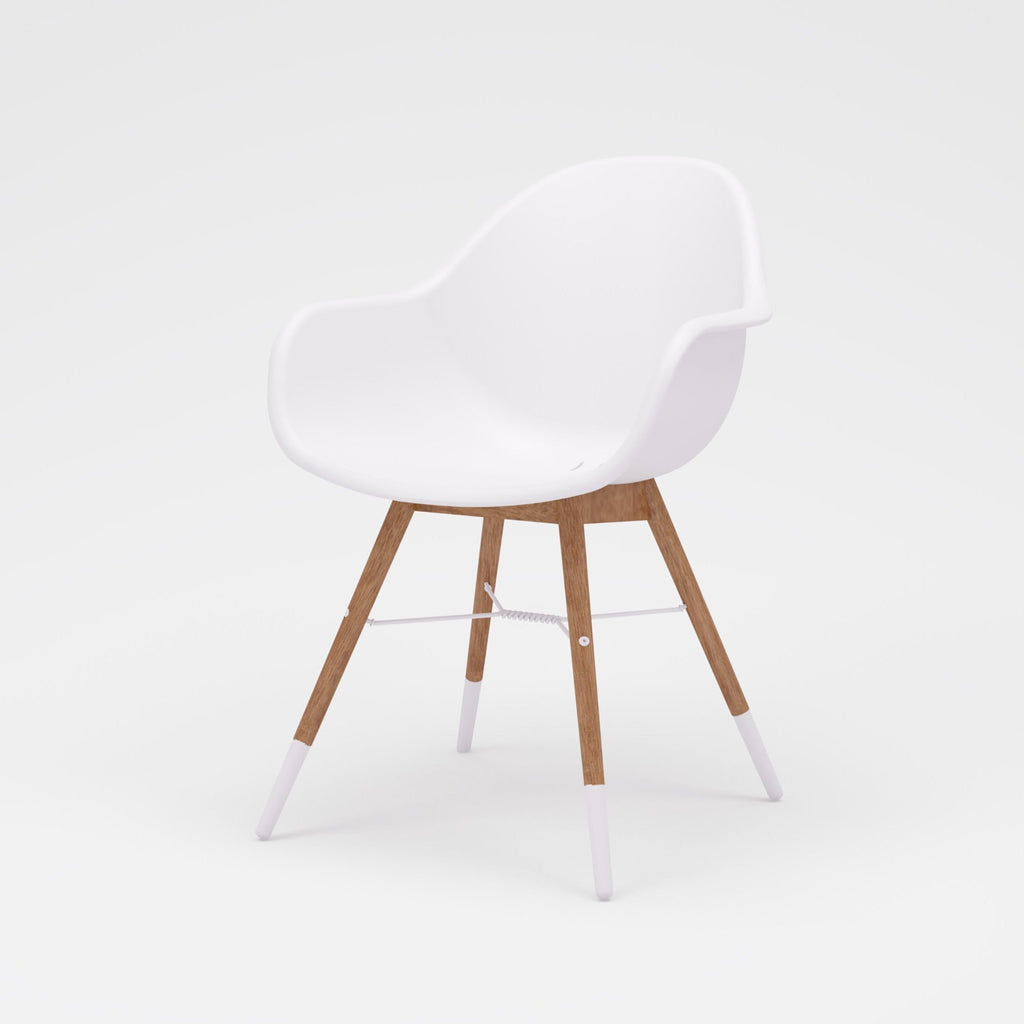 Midtown Concept Chamonix White Arm Indoor Dining Chair - 4PC - SC CHAMONIX_BLK