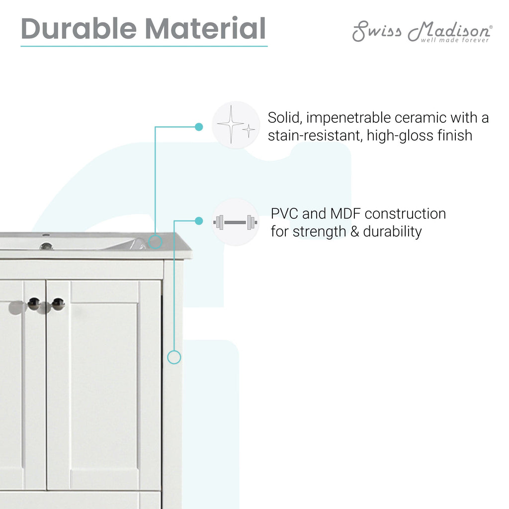 Swiss Madison Cannes 24" Bathroom Vanity in White - SM-BV412 - Backyard Provider