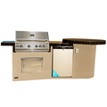 Kokomo Fire 9' BBQ Island with 4 foot Round Bar and 4 Burner Built In BBQ Grill