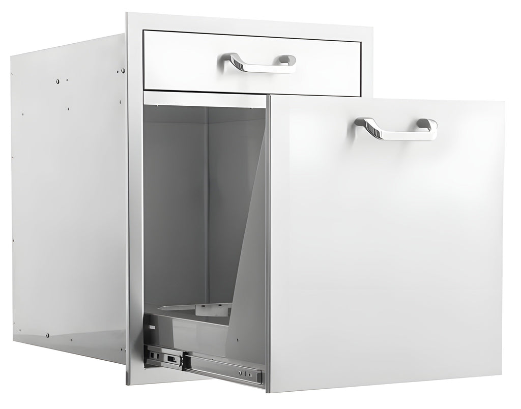 PCM 260 Series 20" Single Drawer & Roll-Out Trash/Recycling Bin Combo - BBQ-260-TR-DR