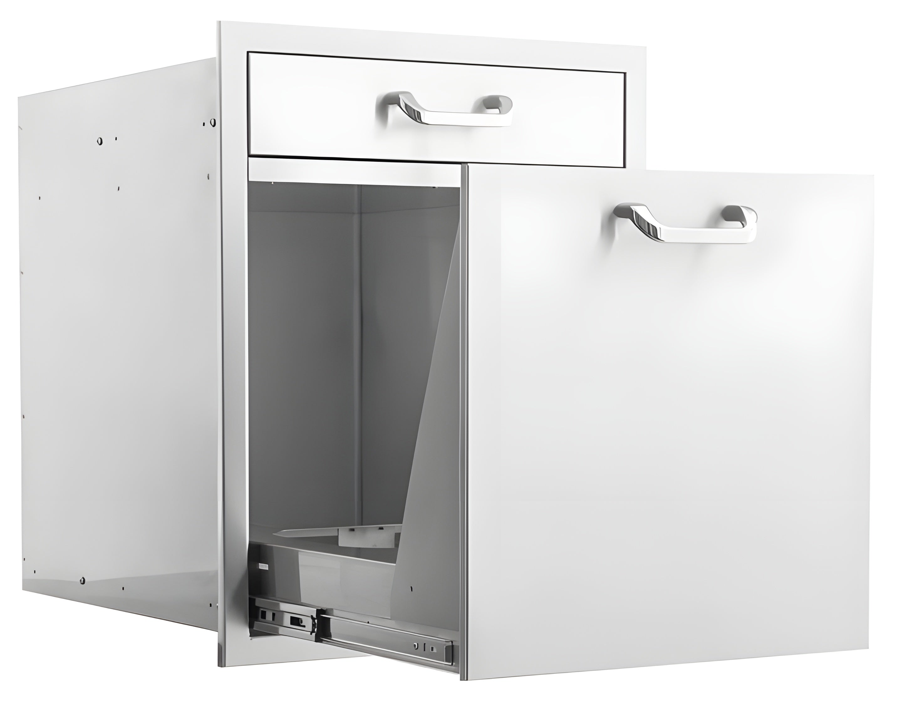 PCM 260 Series 20" Single Drawer & Roll-Out Trash/Recycling Bin Combo - BBQ-260-TR-DR