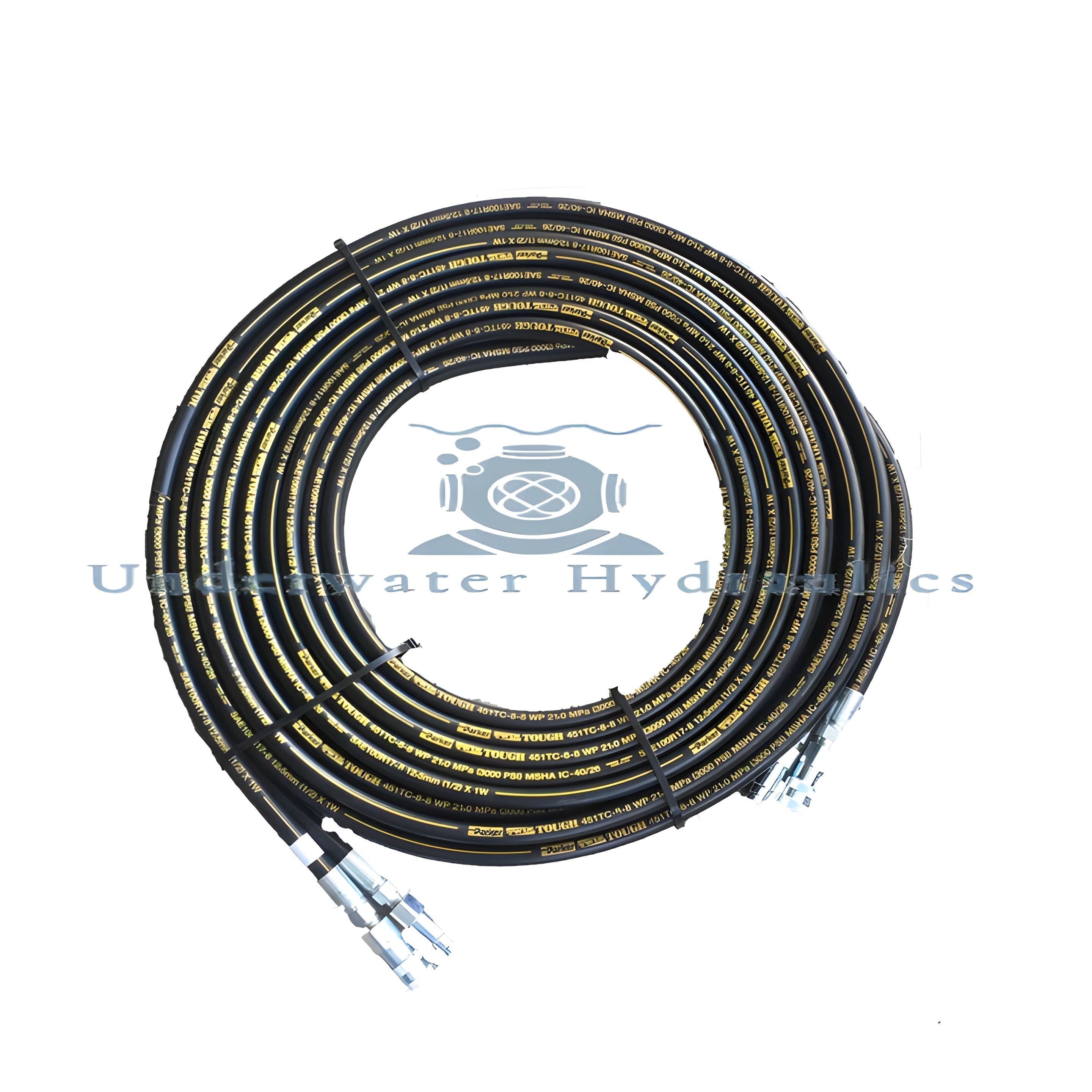 Stanley Hydraulics 1/2" x 1/2" x 50' Molded Twinline Hydraulic Hose w/ Flush Face Fittings - 58634